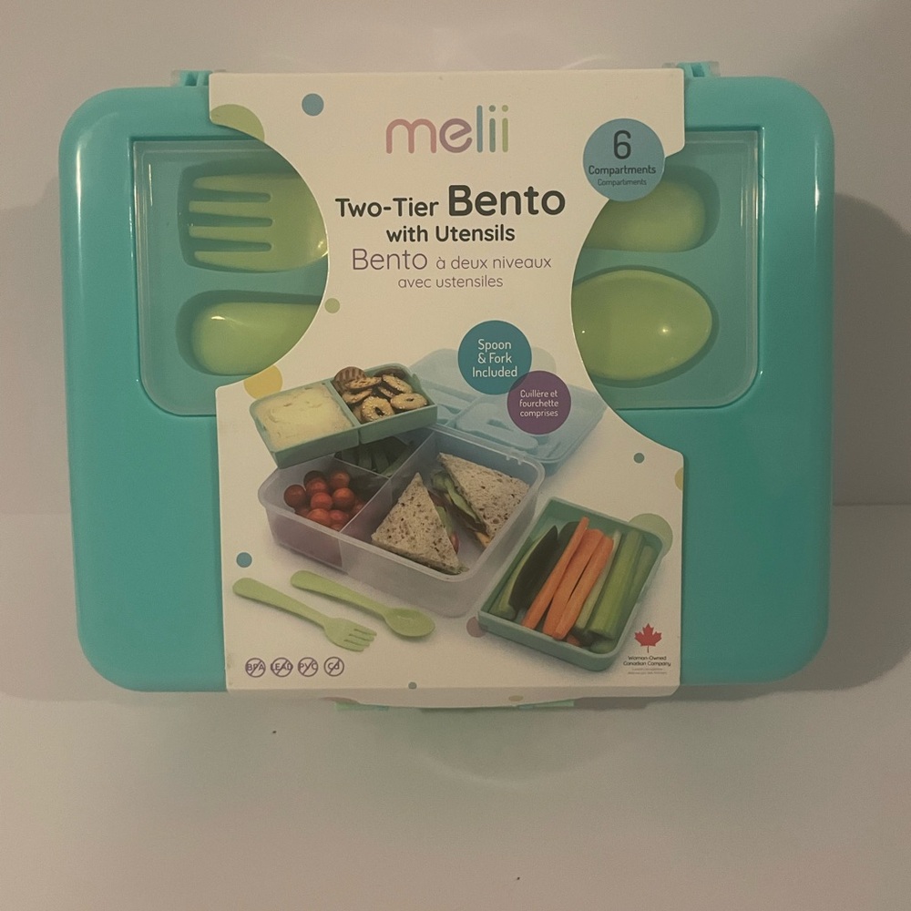 Melii Two-Tier Bento Box with Utensils